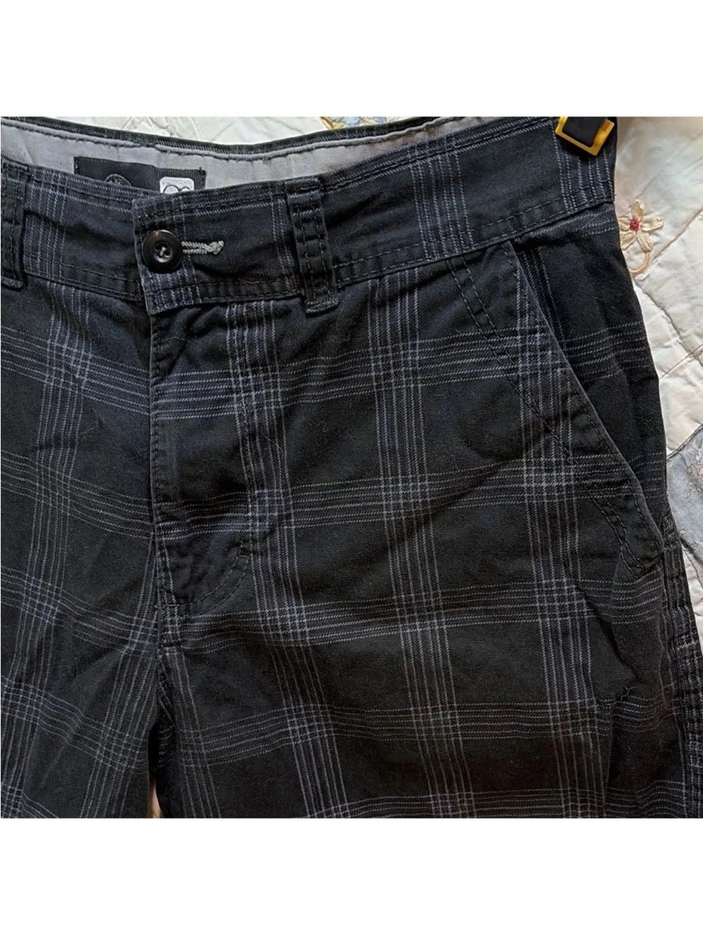 Vintage Op Ocean Pacific Plaid Shorts • Purple Pinstripe Skater Mens 32